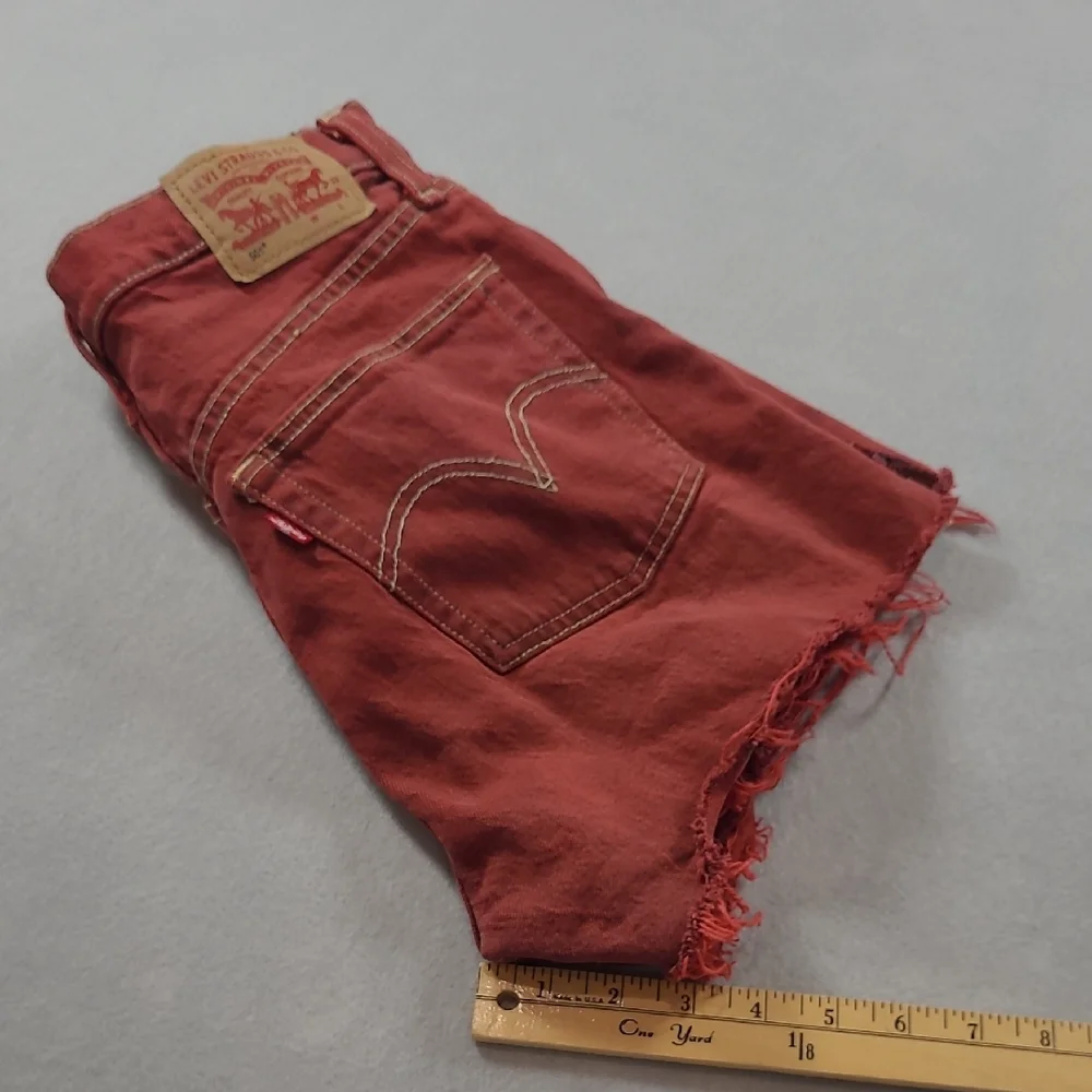 Levi's Rust Red Denim Cutoff Shorts
